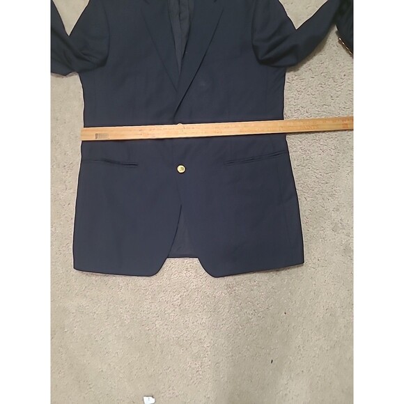 Lauren Ralph Lauren Blazer Mens 42L Dark Blue Gold Metal Buttons Sportscoat - Picture 15 of 16